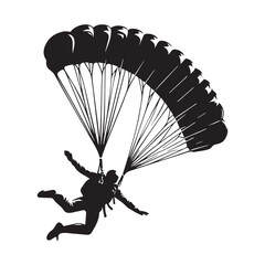 Skydiving Silhouette Vector 