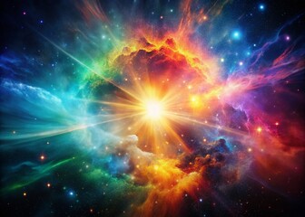 Fototapeta premium Cosmic Meditation: Abstract Universe Explosion, Slow Motion Animated Fantasy Sci-Fi Art