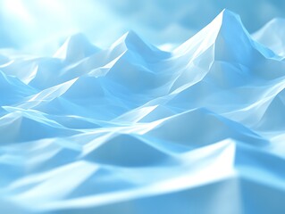 Abstract Blue Mountain Range Digital Artwork