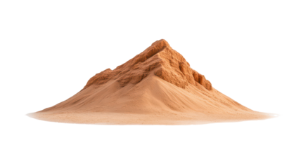 A mound of fine, sandy material with a textured surface, resembling a small mountain shape.