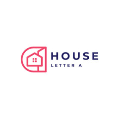 real estate logo design, or house with the letter A