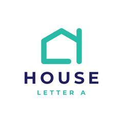 real estate logo design, or house with the letter A