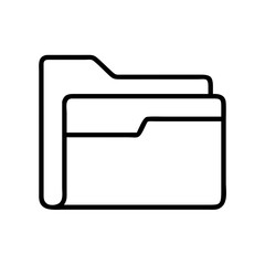 folder icon, back to school line art, education icon - simple black line art icon of folder, symbolizing back to school celebrations. education vector art.