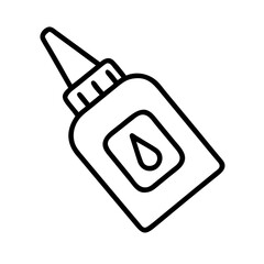 Obraz premium glue bottle icon, back to school line art, education icon - simple black line art icon of glue bottle, symbolizing back to school celebrations. education vector art.