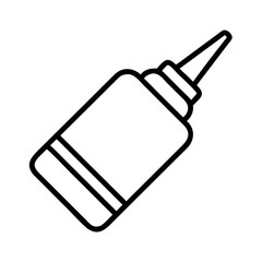 glue bottle icon, back to school line art, education icon - simple black line art icon of glue bottle, symbolizing back to school celebrations. education vector art.