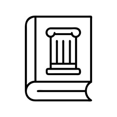 history book icon, back to school line art, education icon - simple black line art icon of history book, symbolizing back to school celebrations. education vector art.