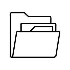 homework folder icon, back to school line art, education icon - simple black line art icon of homework folder, symbolizing back to school celebrations. education vector art.