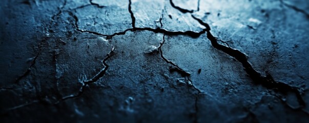 Obraz premium Cracked dark surface with dramatic lighting