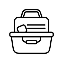 lunchbox icon, back to school line art, education icon - simple black line art icon of lunchbox, symbolizing back to school celebrations. education vector art.