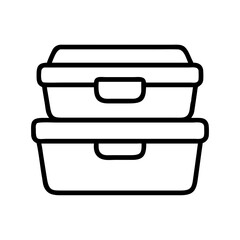 lunchbox icon, back to school line art, education icon - simple black line art icon of lunchbox, symbolizing back to school celebrations. education vector art.