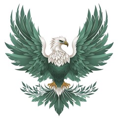 Fototapeta premium Majestic Eagle with Teal and White Feathers
