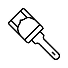 paintbrush icon, back to school line art, education icon - simple black line art icon of paintbrush, symbolizing back to school celebrations. education vector art.