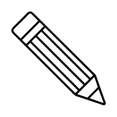 pencil icon, back to school line art, education icon - simple black line art icon of pencil, symbolizing back to school celebrations. education vector art.