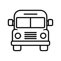 school bus icon, back to school line art, education icon - simple black line art icon of school bus, symbolizing back to school celebrations. education vector art.