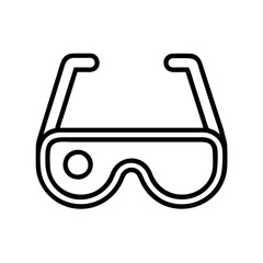 science goggles icon, back to school line art, education icon - simple black line art icon of science goggles, symbolizing back to school celebrations. education vector art.