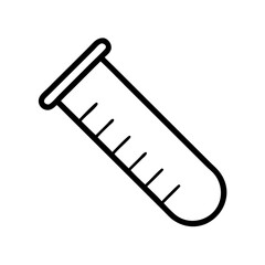 Fototapeta premium test tube icon, back to school line art, education icon - simple black line art icon of test tube, symbolizing back to school celebrations. education vector art.