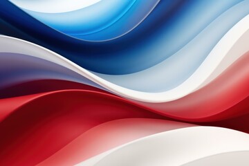 Fototapeta premium Smooth curves create an abstract design with a patriotic color scheme