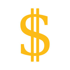 żółty symbol dolara, grafika wektorowa