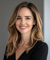 Naklejka premium Portrait of Professional Woman with Polished Smile in Modern Business Attire : Generative AI