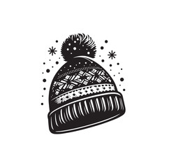 snow hat silhouette vector illustration
