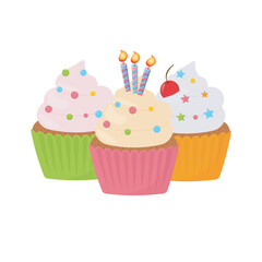 Birthday cupcake vector