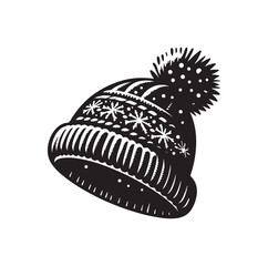 snow hat silhouette vector illustration