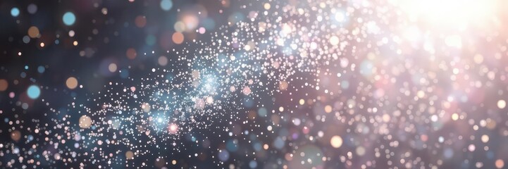 Obraz premium Shimmering, iridescent particles swirl in a cosmic dance of light, ethereal, wedding