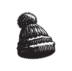 snow hat silhouette vector illustration