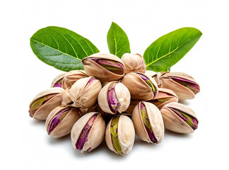 pistachio nuts on white background