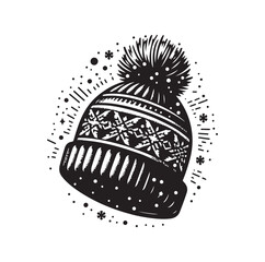 snow hat silhouette vector illustration