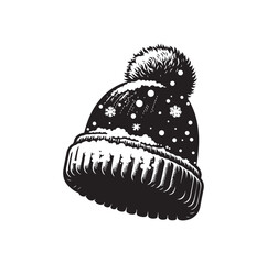 snow hat silhouette vector illustration