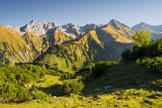 Trettachspitze, M&auml;delegabel, Hochtrottspitze, Linkserkopf, Allg&auml;uer Hauptkamm, Bayern, Deutschland