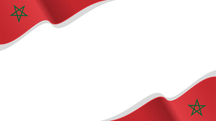 wavy Morocco flag vector background with copy space for text. Morocco national day
