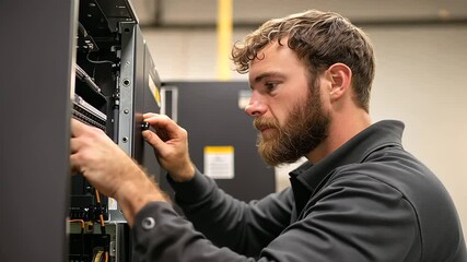 Heating System Installation by Technician at Home