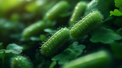 Fototapeta premium Exploring Vibrant Green Growth in a Lush Natural Habitat