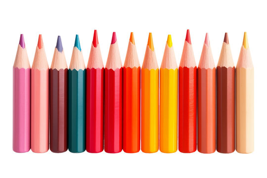 Detailed view of sharp color pencil point. isolated on white background or png background or transparent background.