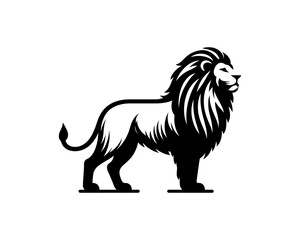 Standing Lion Logo Design Icon Symbol Vector Template