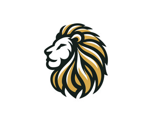 Lion head logo, lion head icon, lion face logo. Simple silhouette. Flat style. Black lion face icon logo. Logo design template. Vector illustration. Animal logotype concept.