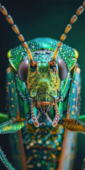 Macro Shot of Green Insect
