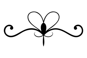 Elegant black and white lotus flower decorative element.