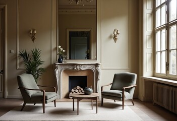 Velvet armchair in elegant interior