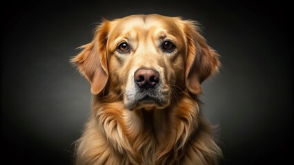 Elegant Black and White Golden Retriever Photography: Studio Portrait, Dog Photoshoot, Canine Images