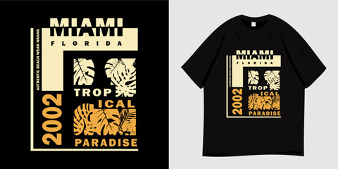 Summer t-shirt graphic design ready to print. Typography style, retro, Beach vacation vibes, sea, palm trees and sunset, nature, tropical, paradise. Vector illustration.