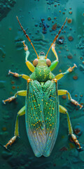 Macro Shot of Green Insect