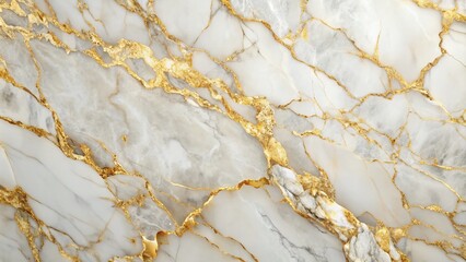 Fototapeta premium Elegant White and Gold Marble Wallpaper Design, Luxury Home Decor, Premium Texture Background