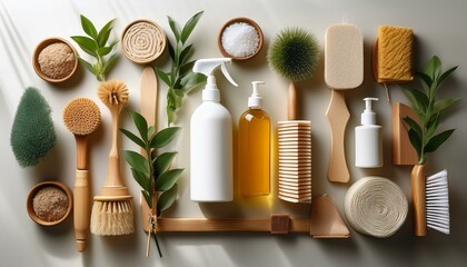 Generated image Eco-friendly cleaning products and ingredients create sustainable cleaning solutions