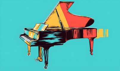 world piano day poster. World Music day.