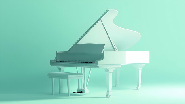 world piano day poster. World Music day. A minimalist grand piano silhouette.