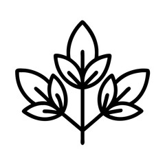 amber leaves icon, fall line art, fall icon - simple black line art icon of amber leaves, symbolizing fall celebrations. fall vector art.