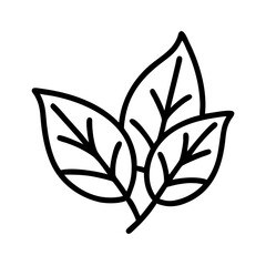 Obraz premium amber leaves icon, fall line art, fall icon - simple black line art icon of amber leaves, symbolizing fall celebrations. fall vector art.